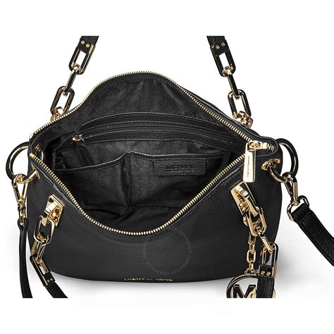 michael kors brooke medium satchel black|Michael Kors opened satchel purse.